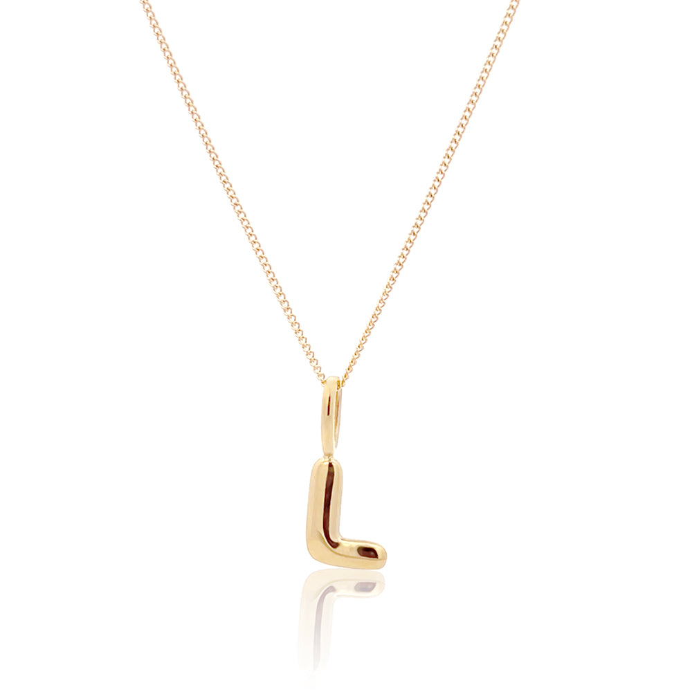 Initial Necklace Bubble Gold