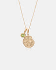 Leo Coin Necklace With Your Birthstone Gold