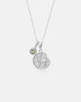 Leo Coin Necklace With Your Birthstone Silver