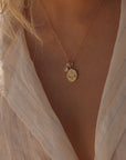 Libra Coin Necklace With Your Birthstone Gold
