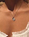 Libra Coin Necklace With Your Birthstone Silver