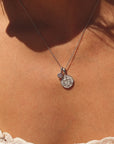 Libra Coin Necklace With Your Birthstone Silver