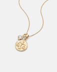 Libra Coin Necklace With Your Birthstone Gold