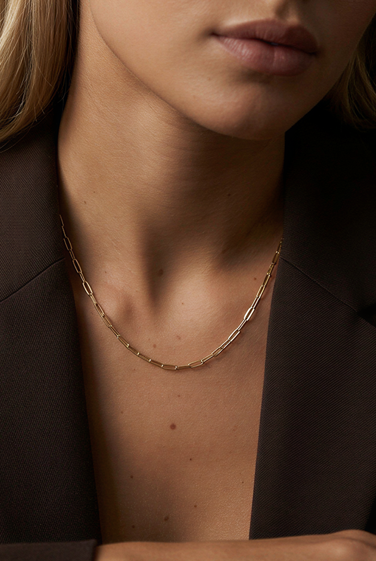 Petite Link Chain Necklace Gold
