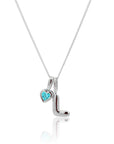 Initial Necklace Bubble With Your Birthstone Silver A-Z