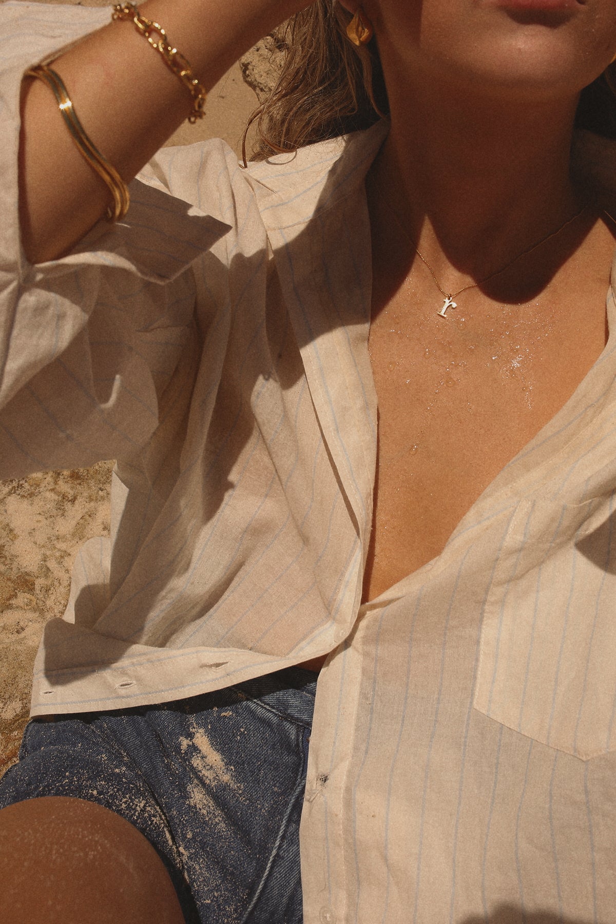 Initial Necklace Lower Case Gold A-Z