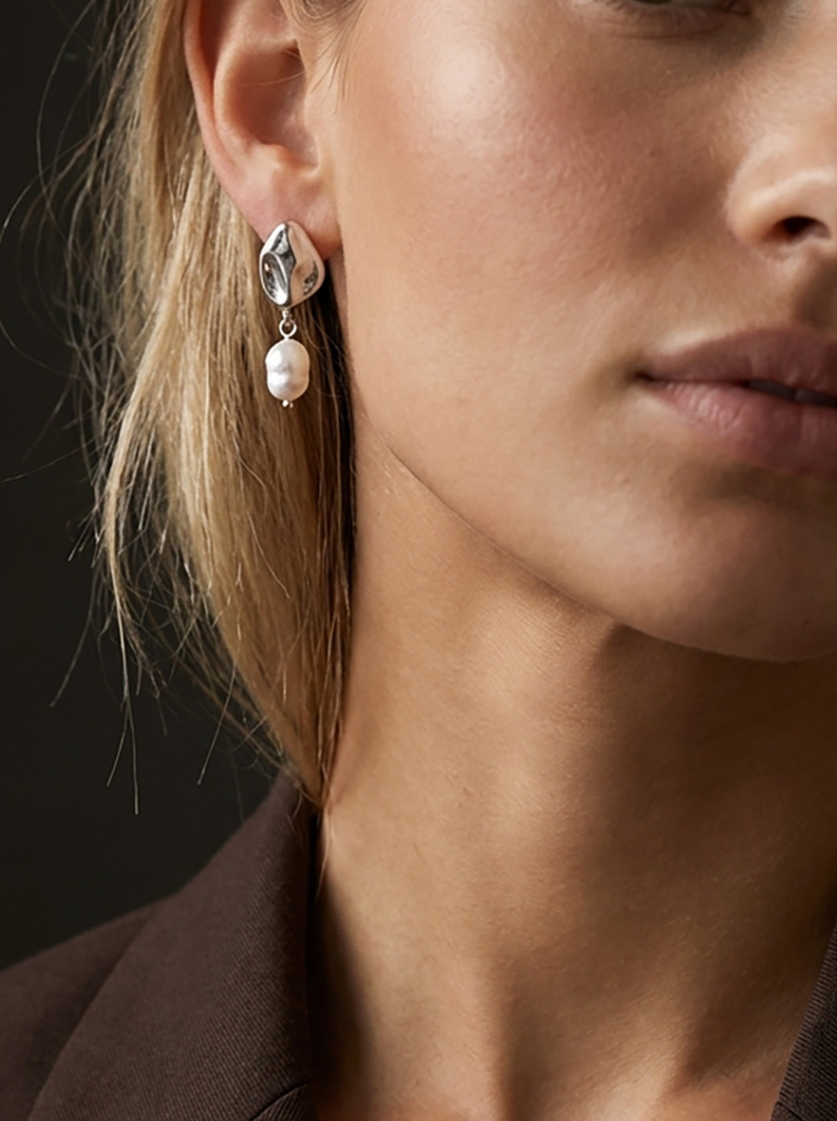 Margot Pearl Earrings Silver