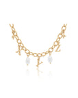 The Penny 3 Initial Charm Bracelet Gold