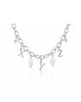 The Penny 3 Initial Charm Bracelet Silver