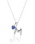 Initial Necklace Bubble With Your Birthstone Silver A-Z