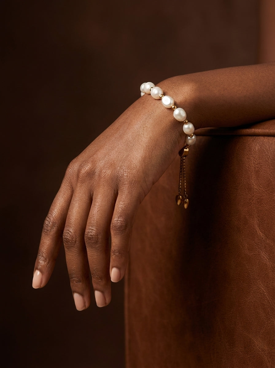 Nora Chunky Pearl Bracelet Gold