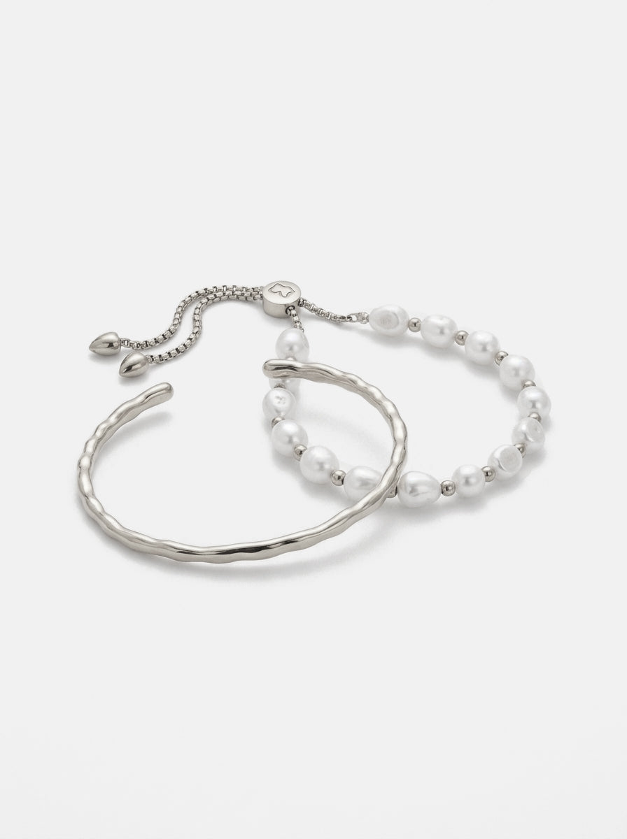 Nora &amp; Ada Bracelet Stack Silver