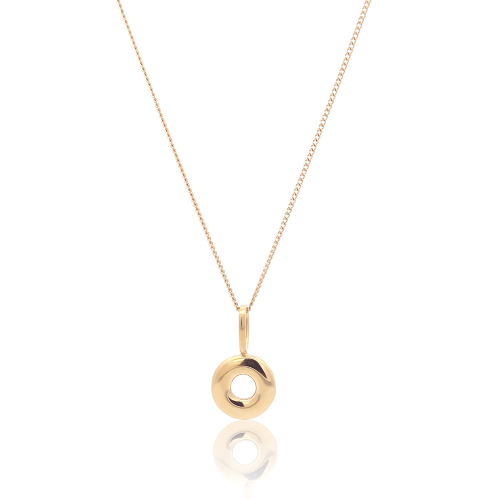 Initial Necklace Bubble Gold