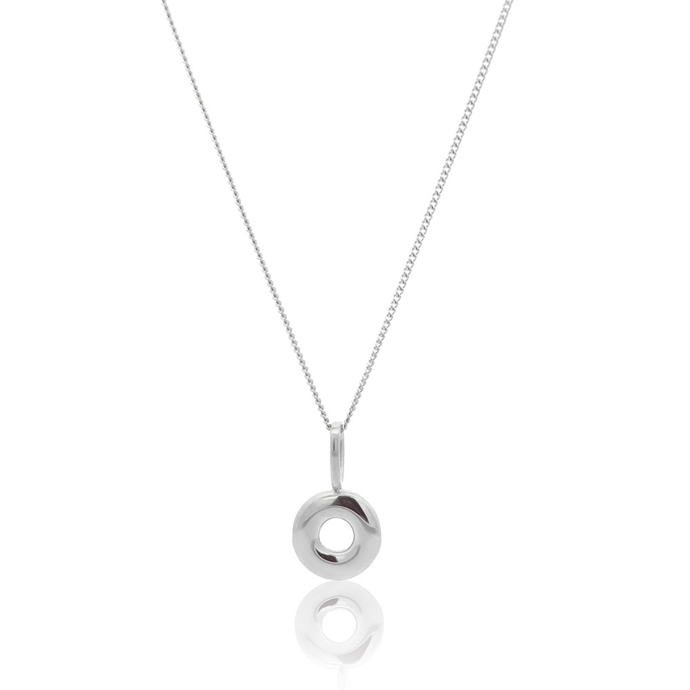 Initial Necklace Bubble Silver