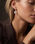 Olive Pearl Earrings Silver