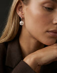 Olive Pearl Earrings Silver