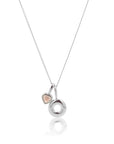 Initial Necklace Bubble With Your Birthstone Silver A-Z