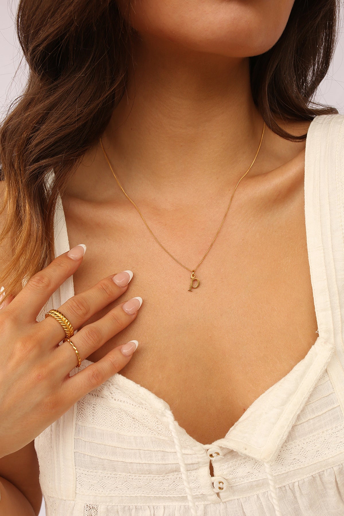 Initial Necklace Lower Case Gold A-Z