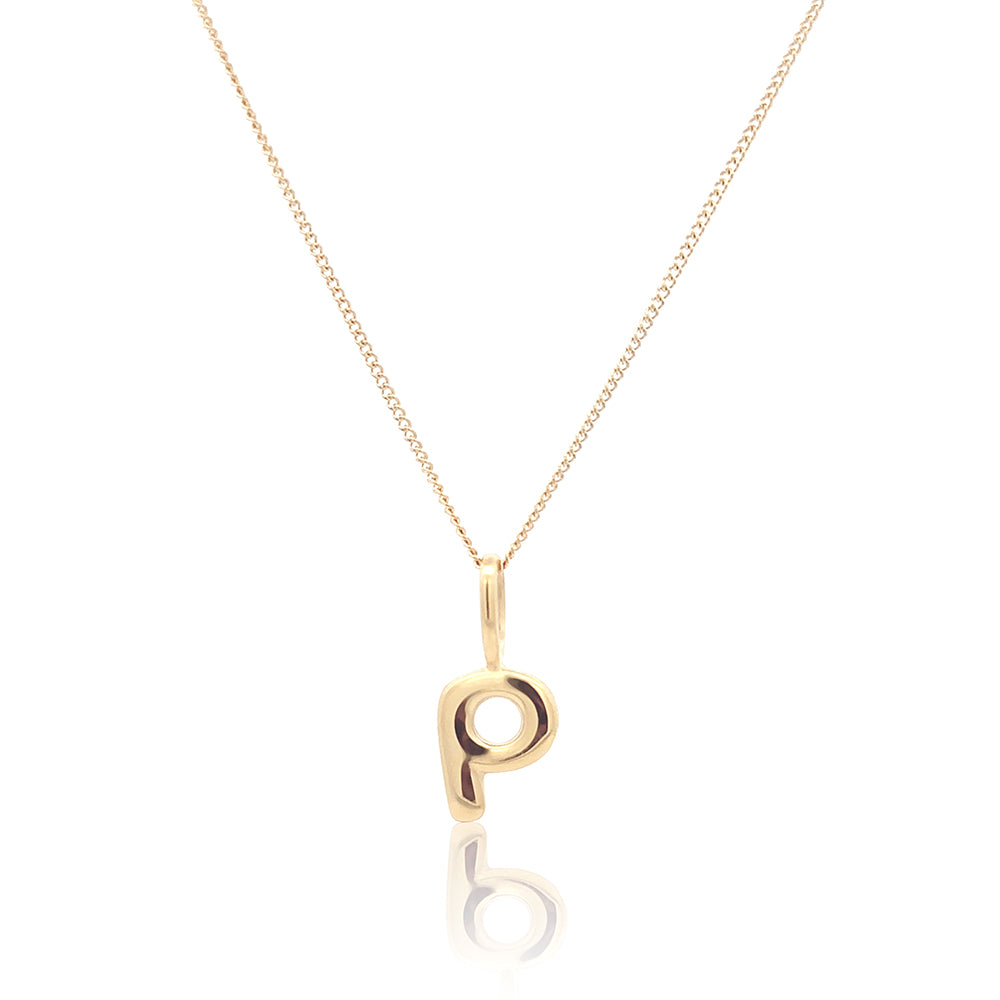 Initial Necklace Bubble Gold