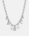 The Paige 3 Initial Charm Necklace Silver