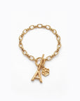 The Paw & Initial Latch Bracelet Gold | Silver