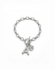 The Paw & Initial Latch Bracelet Gold | Silver