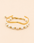 Pearl & Wave Petite Bracelet Stack Gold