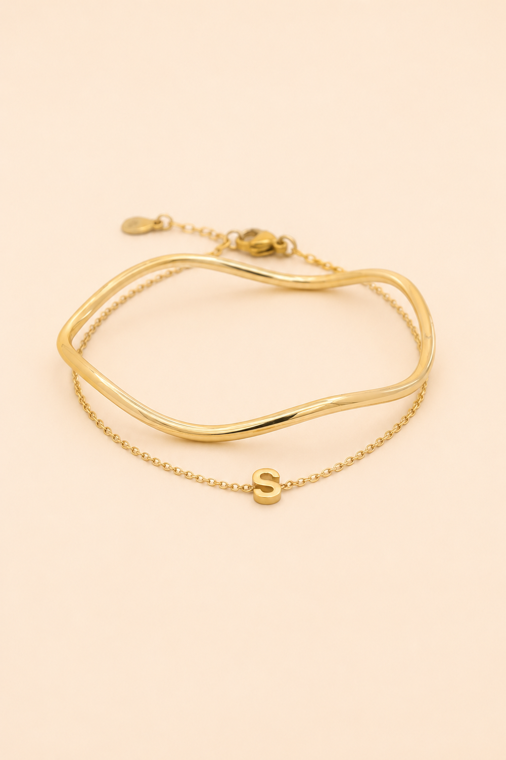 Petite Initial &amp; Jaclyn Bracelet Stack