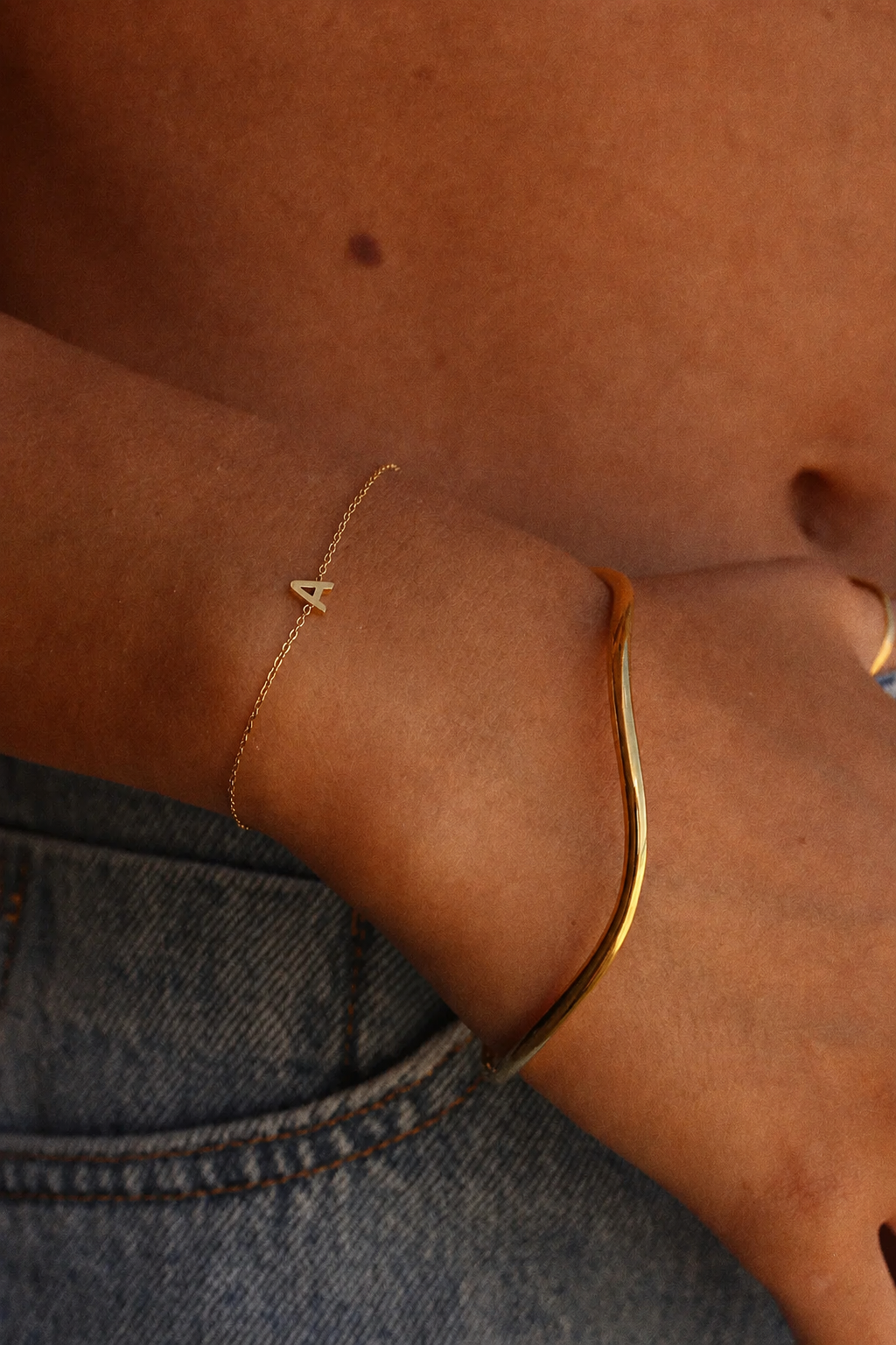 Petite Initial &amp; Jaclyn Bracelet Stack