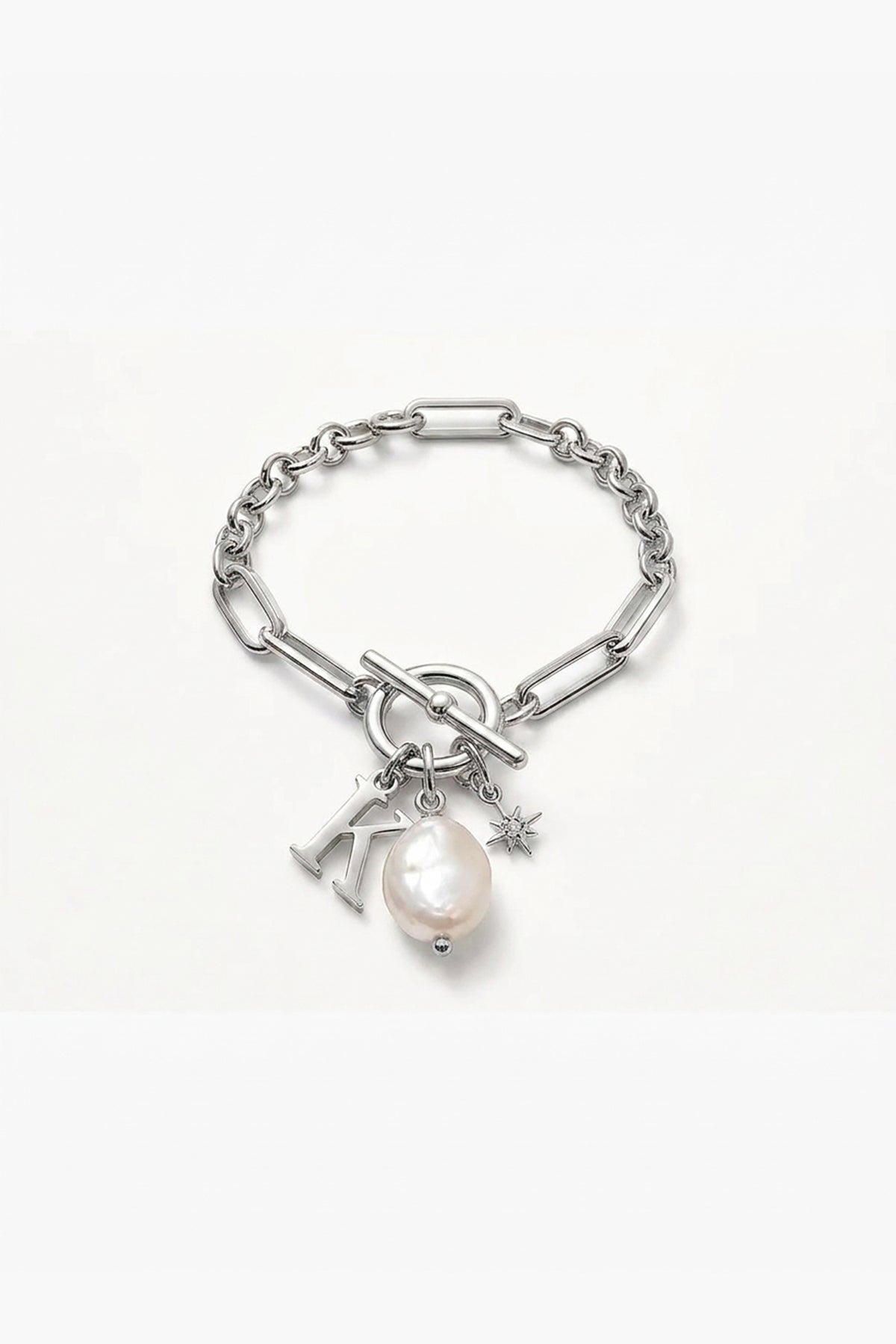 Pippa Initial Latch &amp; Lock Bracelet Gold | Silver