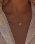 Pisces Coin Necklace Gold