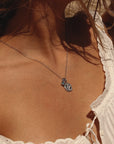 Pisces Coin Necklace With Your Birthstone Silver
