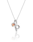 Initial Necklace Bubble With Your Birthstone Silver A-Z