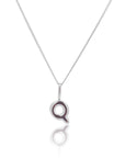 Initial Necklace Bubble Silver