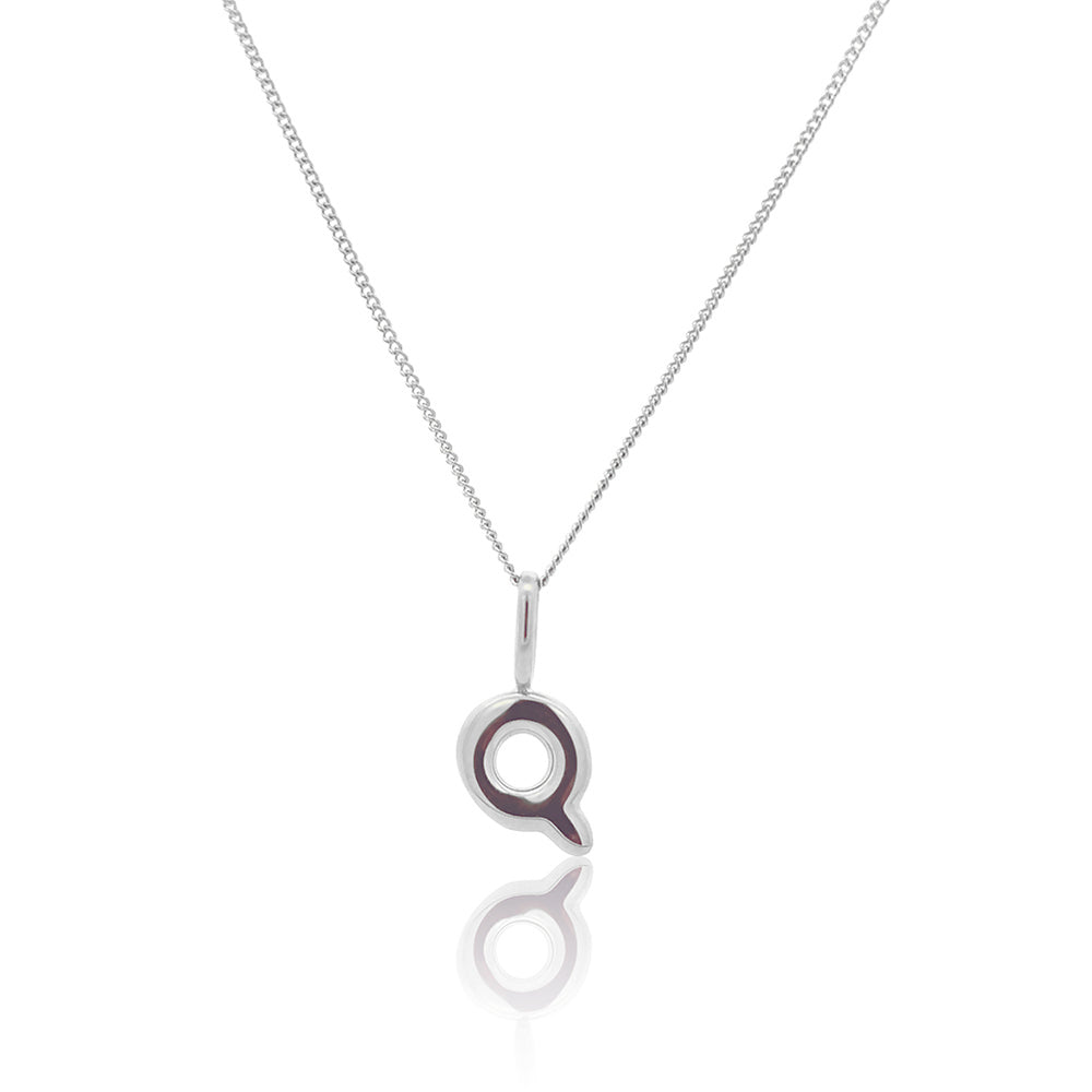 Initial Necklace Bubble Silver
