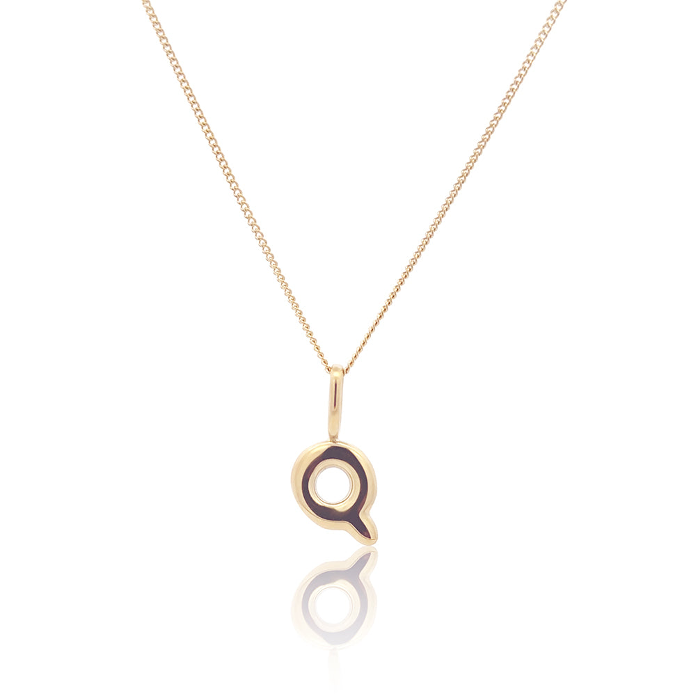 Initial Necklace Bubble Gold