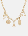 The Renewal Initial Charm Necklace A - Z Gold