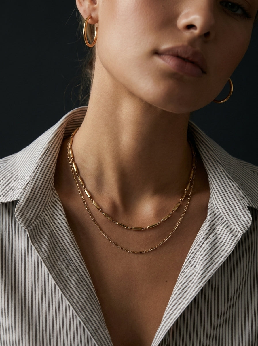 Rory &amp; Petite Figaro Necklace Stack Gold