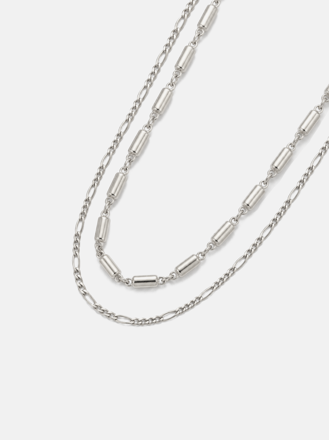 Rory &amp; Petite Figaro Necklace Stack Silver