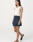 Alfred Zip Mini Skirt Washed Indigo