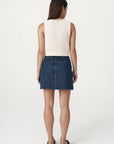 Alfred Zip Mini Skirt Washed Indigo