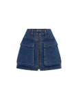 Alfred Zip Mini Skirt Washed Indigo