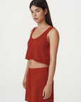 Belen Pointelle Knit Top Paprika