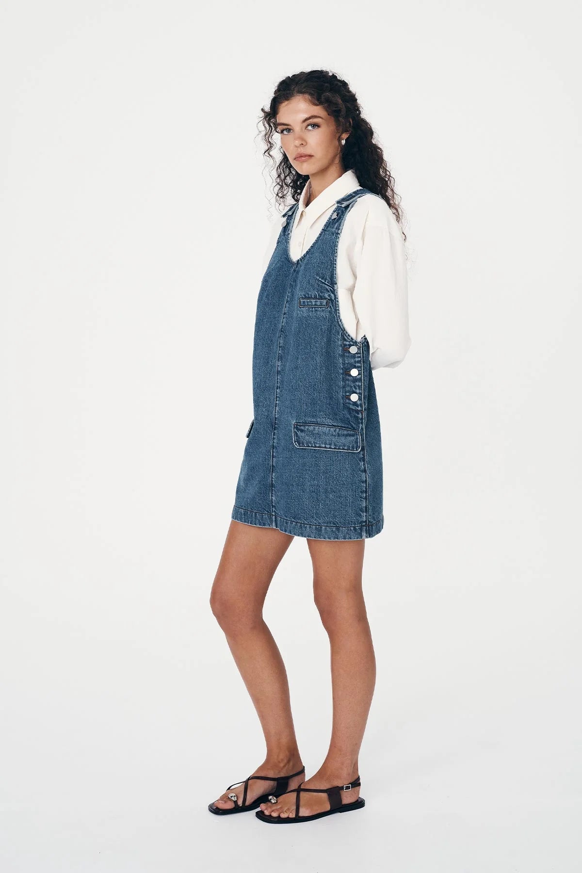 Franka Denim Mini Dress Classic Wash
