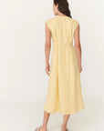 Mira Linen Midi Dress Lemon