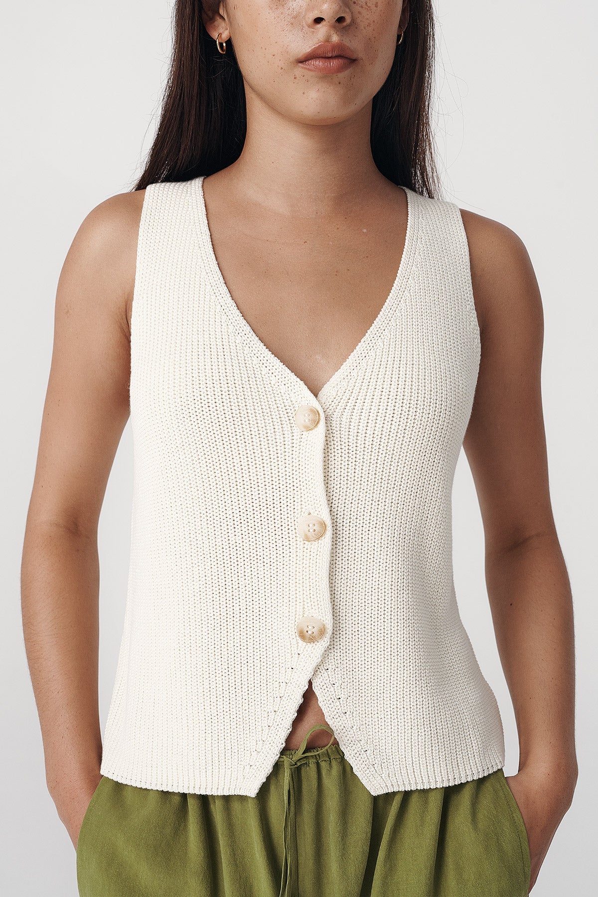Rio Knit Vest Bone