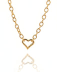 Ruby Heart Necklace Gold