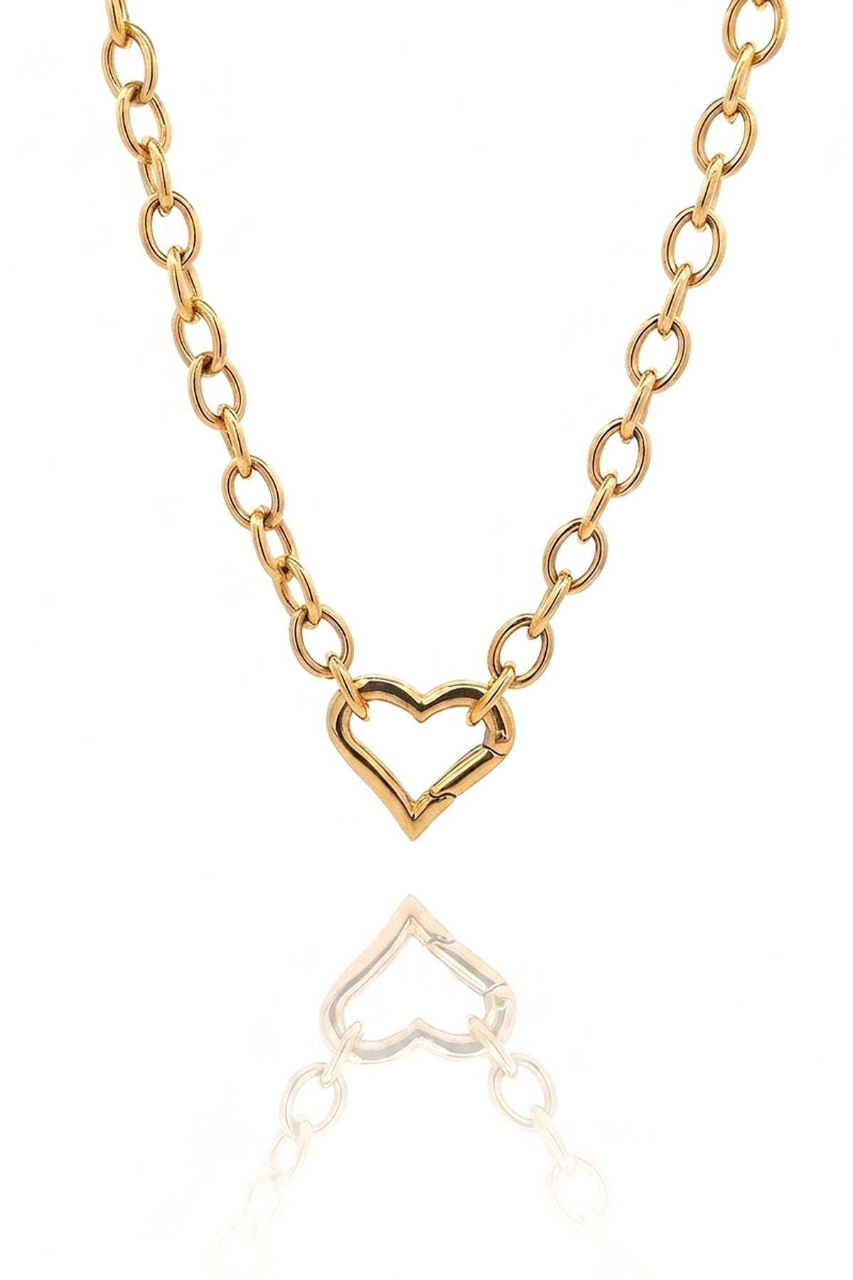 Ruby Heart Necklace Gold