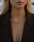Ruby Heart Necklace Gold