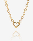 Ruby Heart Necklace Gold